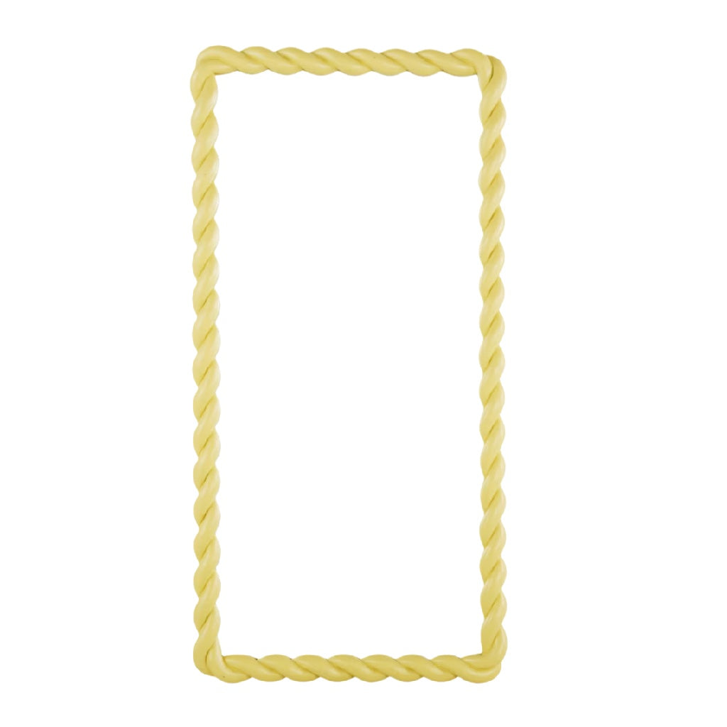 Miroir avec cadre tissé jaune en spirale