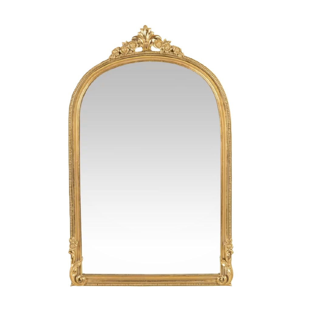 Miroir corporel avec cadre sculpté doré de style vintage