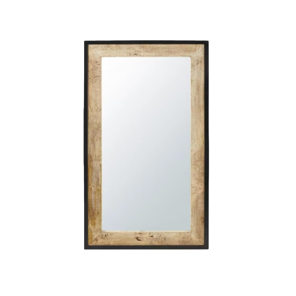 Miroir corporel avec cadre en bois vintage