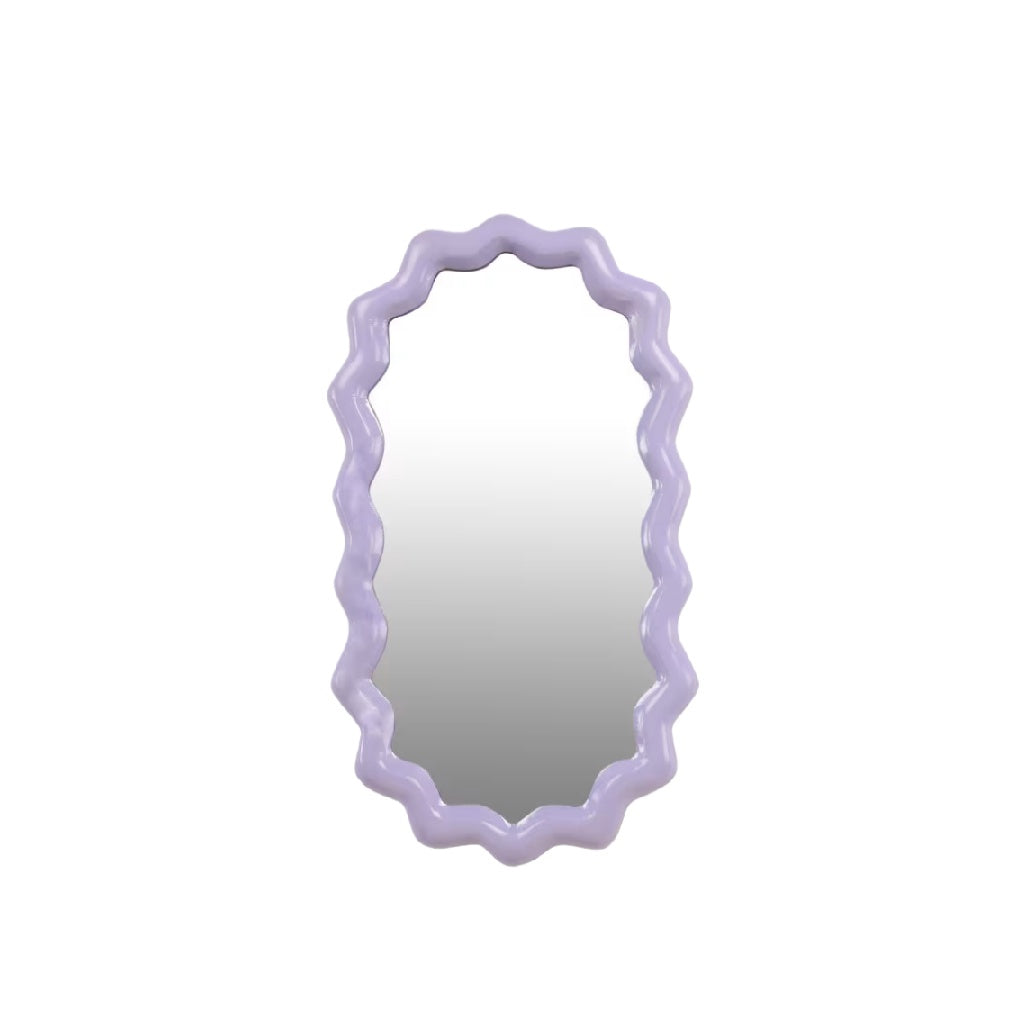 Miroir Mural Forme Ondulée - Cadre Violet